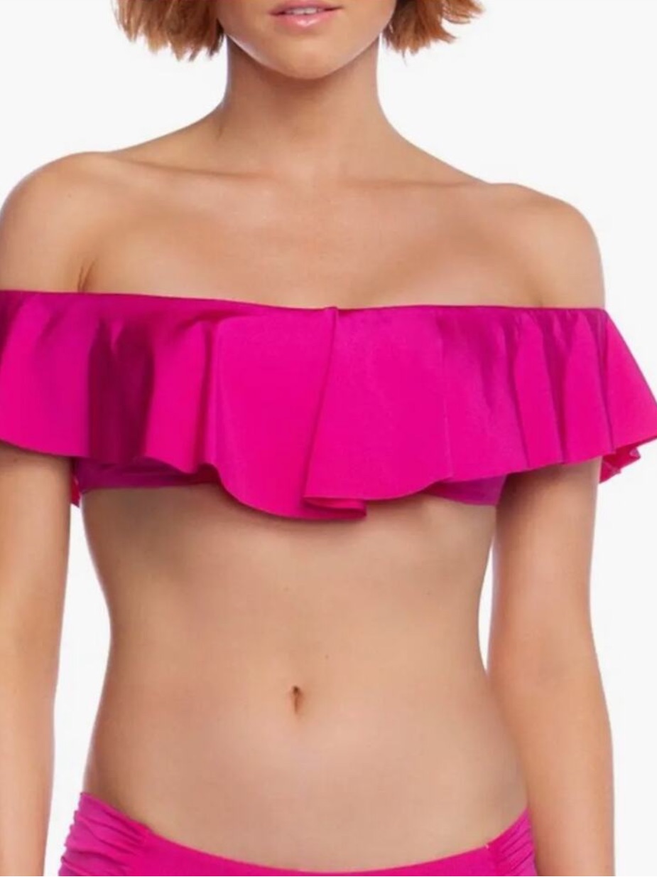 Nwt Trina Turk 2pc Monaco Ruffle Bandeau Top & Tab Hipster Bottom Stargazer 12